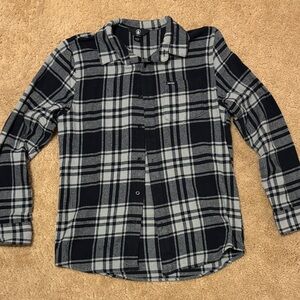 Volcom Black and Gray Plaid Flannel Shirt